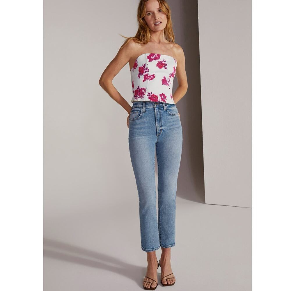 NWT Favorite Daughter Womens 34 The Valentina High Waist Crop Cigarette Jeans